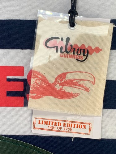 Gilroy Guinness Beer T-Shirt Womens Navy White Striped Diver Whale 100% Cotton M - Picture 19 of 22