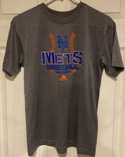 NEW YORK METS Youth T-Shirt Size Large 14/16 Workout Adidas Wicking Poly