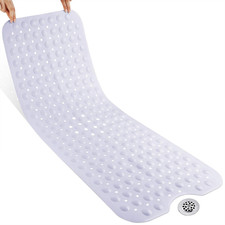 Long Bath Tub Mat Non-Slip, Super Strong Suction Cups, 40"X16" Shower Mat with D