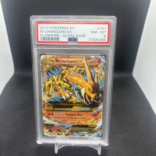 2014 M Charizard EX Flashfire Ultra Rare Holo Pokemon Card 107/106 PSA 8 NM-MT