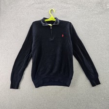 Polo Ralph Lauren Men Sweatshirt M Black Pony Embroidery Pima Cotton Long Sleeve