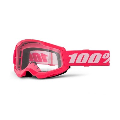 100% Strata 2 Junior Goggle - Clear Lens FA23 pink