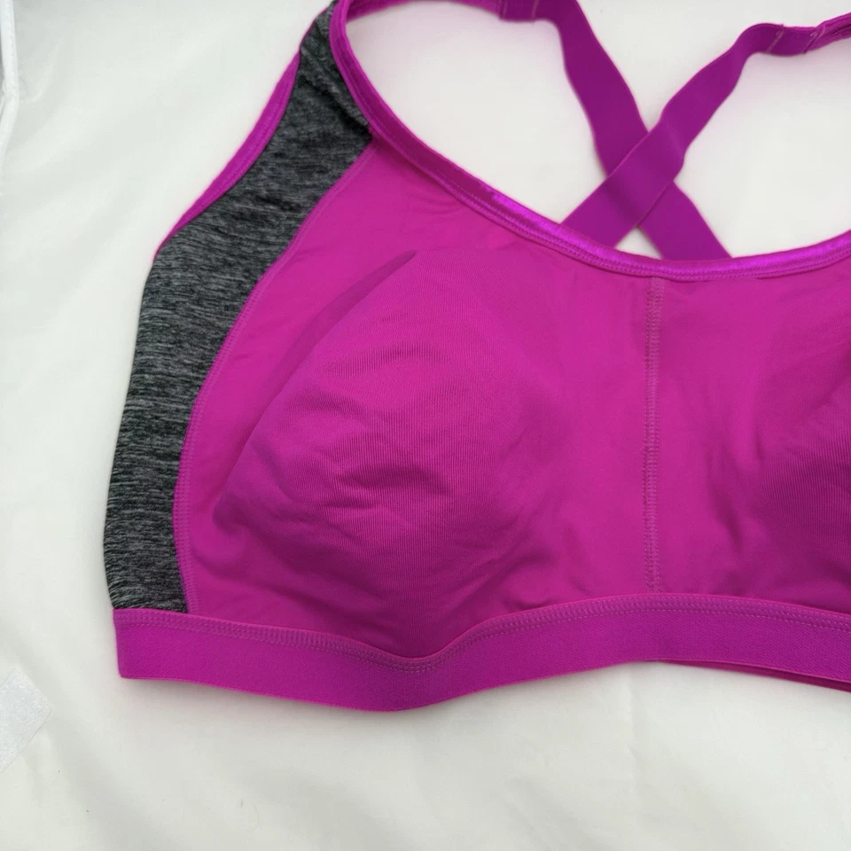 Sujetador deportivo Comfort Choice rosa y gris talla 44G soporte cruzado ropa deportiva Foto 2 de 4