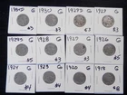12 Circulated G Buffalo Nickels 1918 to 1934D