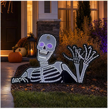 20.5" Halloween Jumbo Hi-Vibrant LED Waving Skeleton Yard Decoration