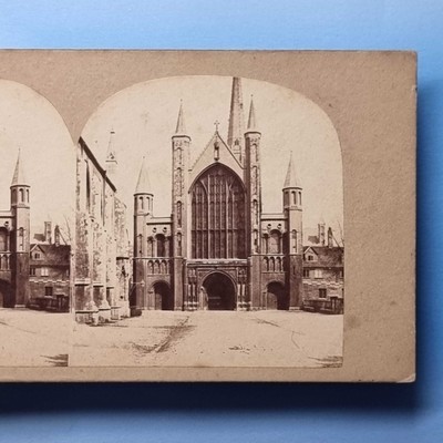 Norwich Norfolk Stereoview C1860 West View Cathedral Real Photo By Sedgefield