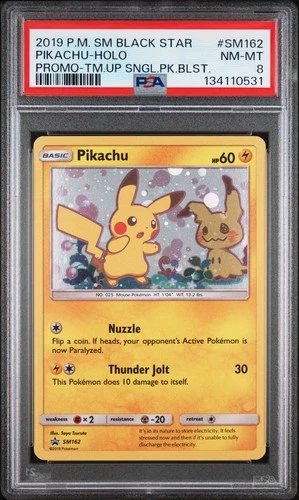 2019 POKEMON SM BLACK STAR PROMO TEAM UP SINGLE PACK BLISTERS PIKACHU-HOLO PSA 8
