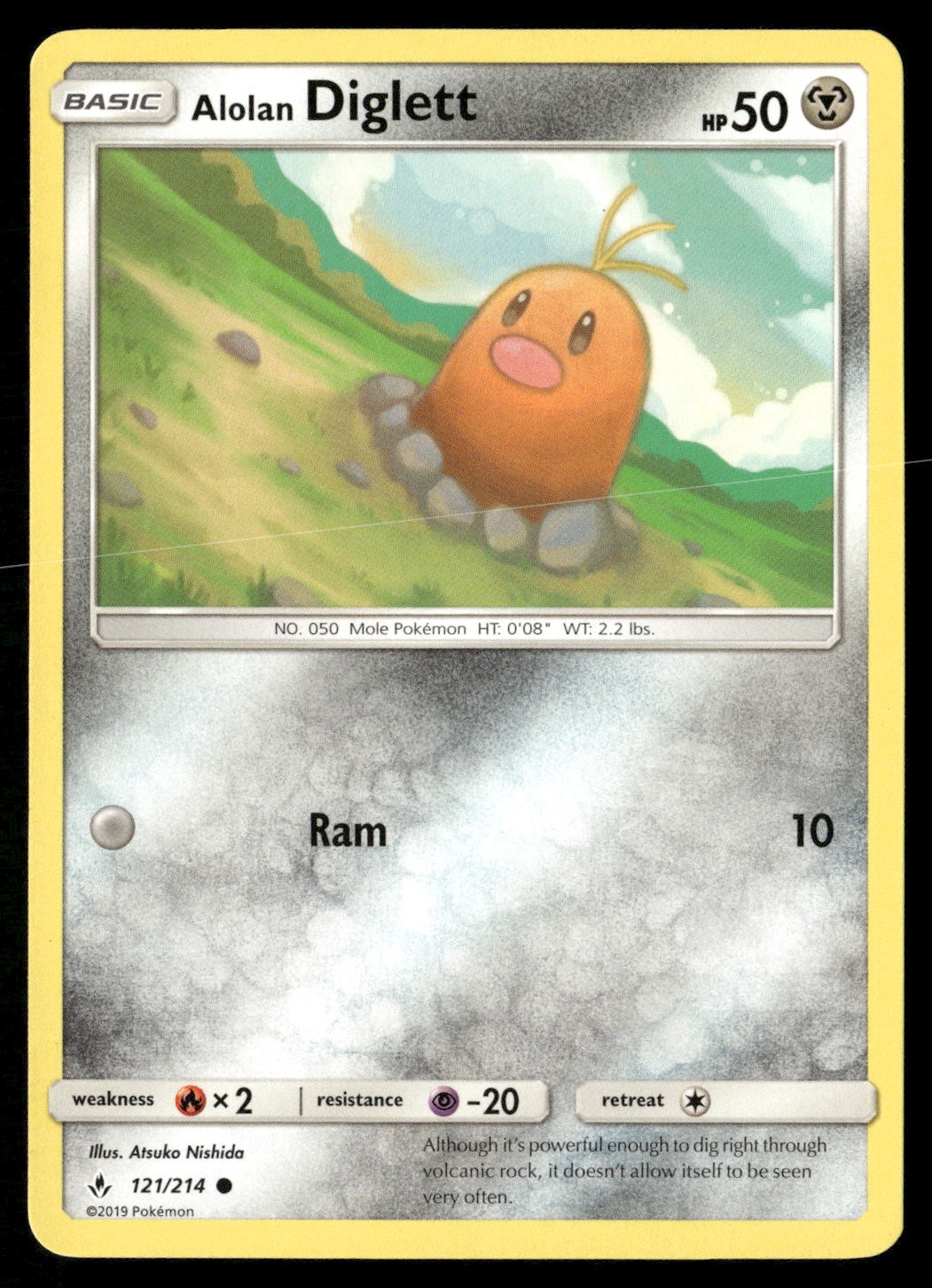 Alolan Diglett 121/214 Common Unbroken Bonds Pokemon Lightly Played