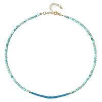Neonblaue Apatit TüRkis Vergoldete Halskette