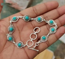 925 Sterling Silver Handmade Natural Oyster Turquoise Woman Ring All Size R278