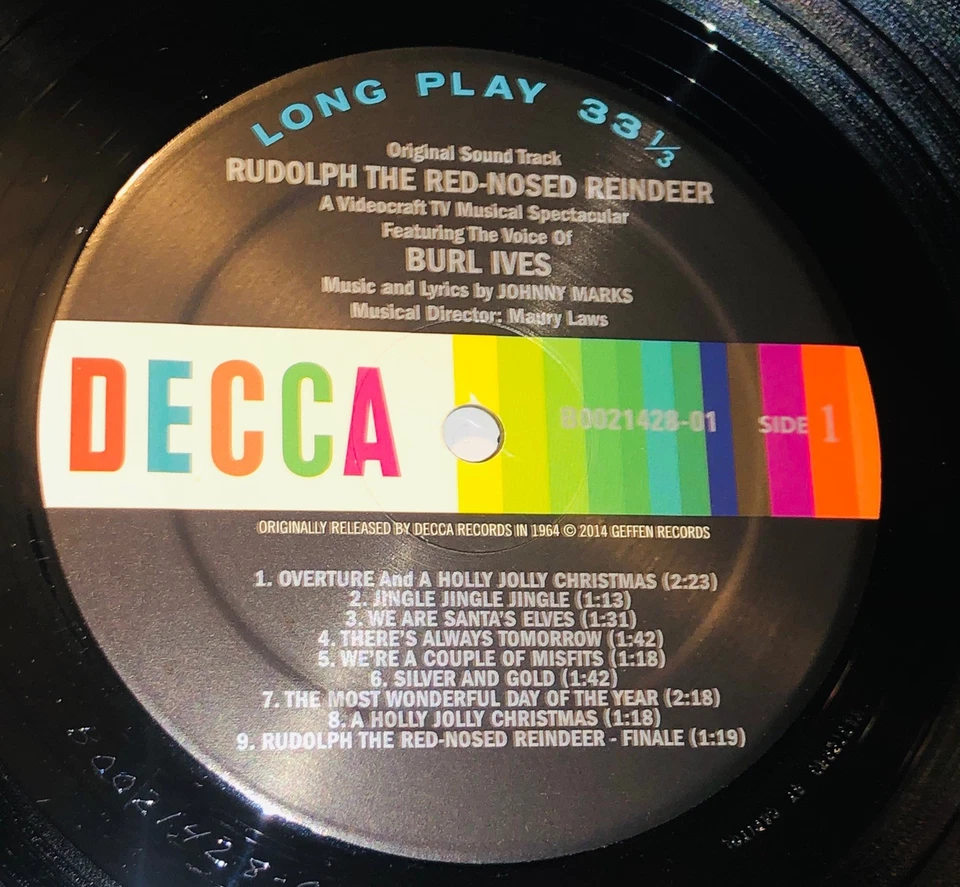 SHRINK Rudolph The Red Nosed Reindeer Soundtrack LP Burl Ives 2014 Decca Geffen - Image 4 of 4