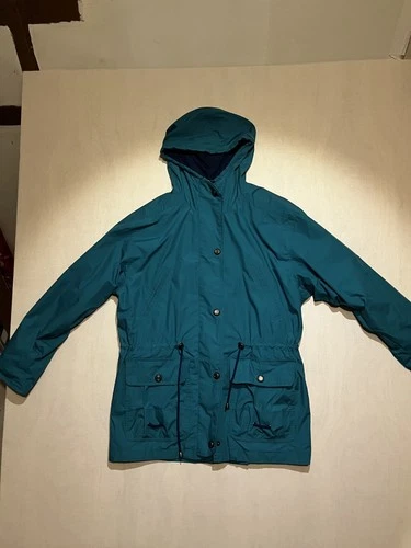 Vintage 90s Pacific Trail Men's M Teal Blue Green Hooded Anorak Utility Jacket - product listing photo