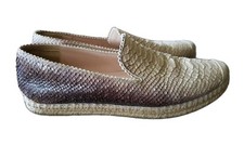 Stuart Weitzman Catalan Snake Espadrilles Flats Leather Size 8 M  EXCELLENT