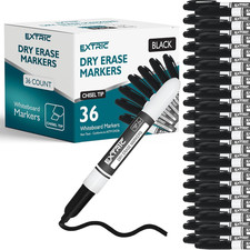 Black Dry Erase Markers, 36 Count Whiteboard Markers Chisel Tip, Bulk Classroom