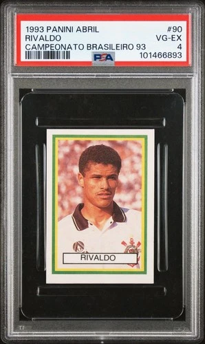 1993 Panini Rivaldo Rookie #90 sticker Brazil Campeonato Brasileiro Rare PSA 4