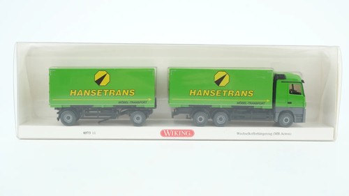 Wiking H0 1/87 057311 camión MB Actros construcción de maleta intercambiable tren colgante "Hansetrans" | Condition: Gebraucht