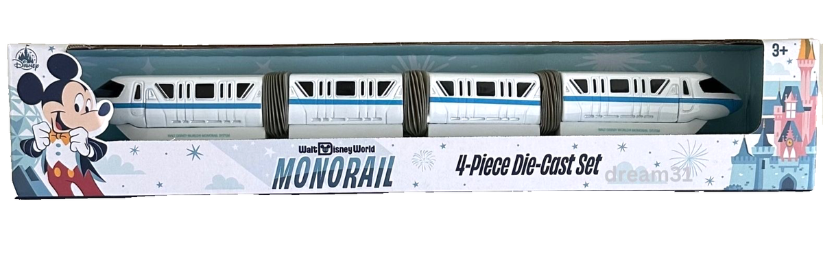 NIB Walt Disney World Monorail 4 Piece Die Cast Vehicle Play Toy