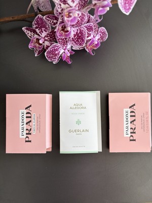 Prada Paradoxe, Prada Virtual Flower, Guerlain Aqua Allegoria Rosa Verde Proben