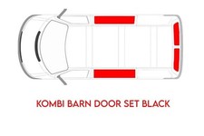 VW Transporter T5 T5.1 T6 Blackout Curtains BARN DOOR KOMBI SET BLACK