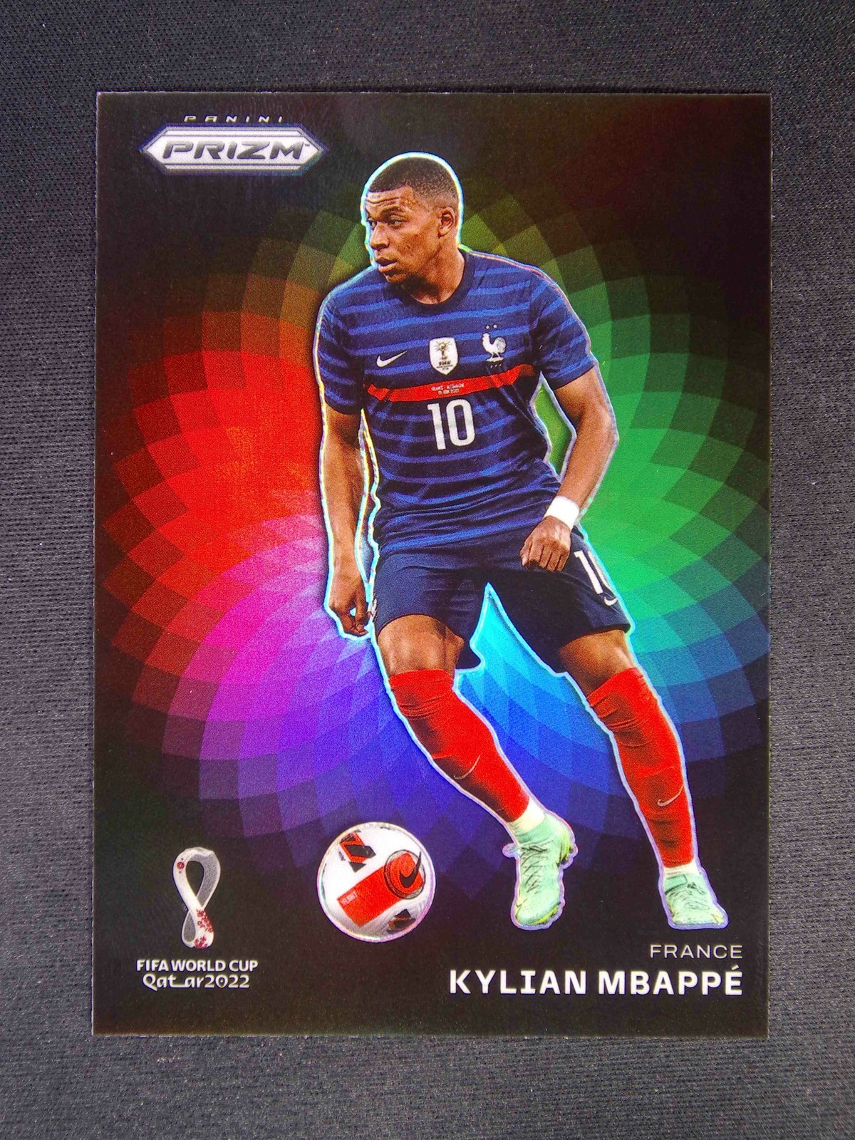 2022 Panini Prizm World Cup Kylian Mbappe #7 France Color Wheel Case Hit SSP
