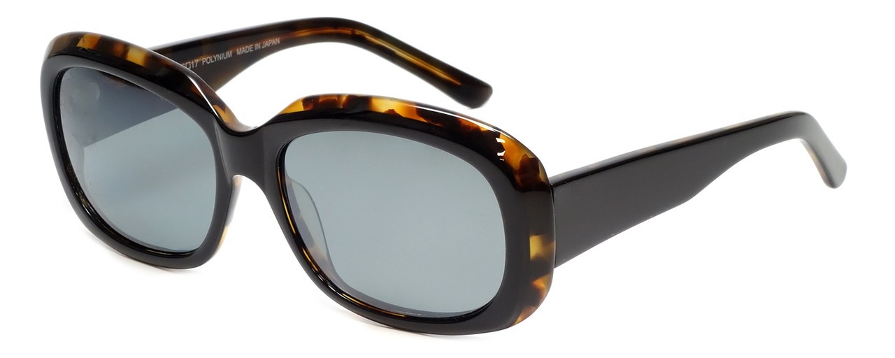 Reptile Woma Womens Oval Polarized Sunglasses in Black Tortoise Havana/Grey 55mm