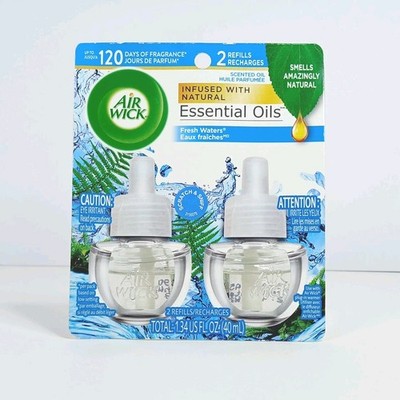 NEW Air Wick Essential Oil 2 Refills Fresh Linen Scented Oil 