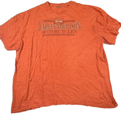 Y2K Mikes Famous Harley Davidson of  Smyrna, DE Plane Bike Graphic Orange XL