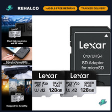 128GB Micro SD Card 2-Pack, 205MB/s Read Speed, 4K Video, V30 UHS-I Storage