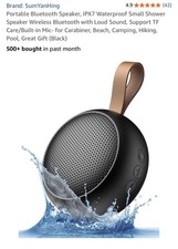 Portable Bluetooth Speaker IPX7 Waterproof Small Shower Speaker Wireless Blue...