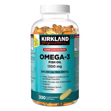 Kirkland Omega-3 Fish Oil 330 Softgels  Super Concentrate EPA DHA Supplement