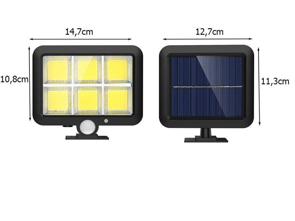 120 LED Solarleuchte Solarlampe mit Bewegungsmelder Außen Sensor Fluter Strahler - Bild 2 von 3