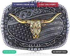 Cross Prayer Western Cowboy American Flag Belt Buckle for Men