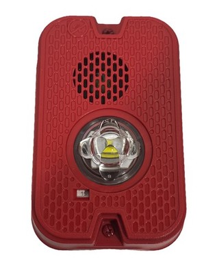 NEW System Sensor P2GRKLED-B - Compact Red 2-Wire Horn/Strobe, Bilingual, 24VDC
