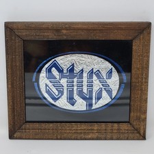 Vintage Styx Band Logo Framed Fair Prize Foil Art Glass Wood Frame