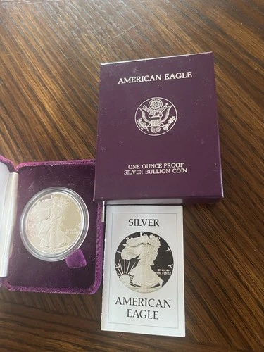 1986 S Proof $1 American Silver Eagle Dollar Original Box And COA