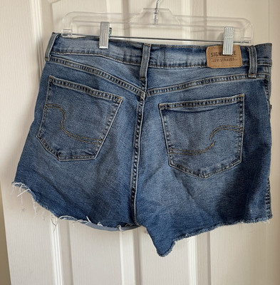 Signature by Levi Strauss & Co. Women's Blue Denim Cut Off Shorts Size 10 Zip