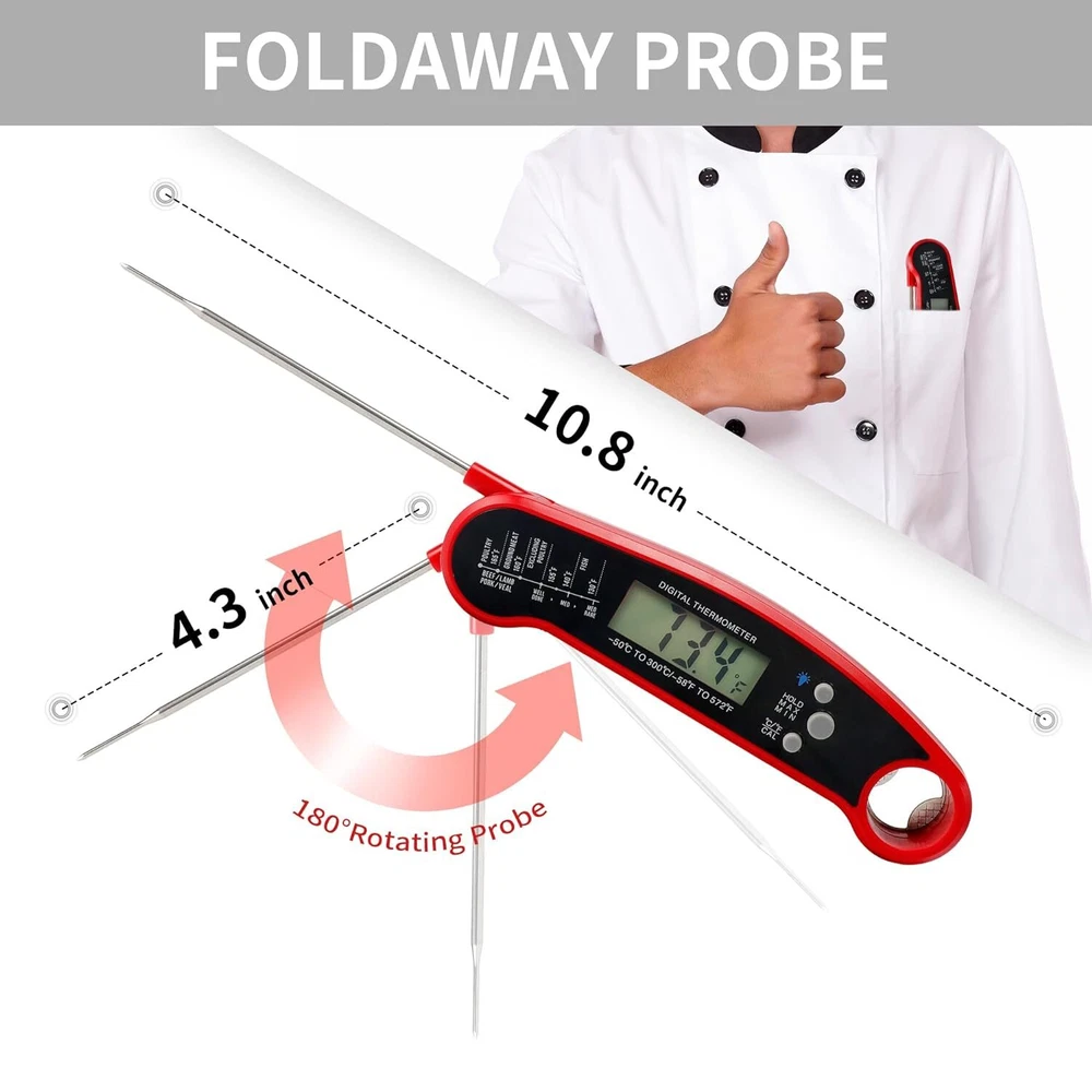 Meat Thermometer Digital for Grilling and Cooking, Instant Read Ultra-Fast...