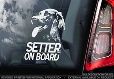 Irish Setter - Car Window Sticker - Dog on Board Sign Art Gift - TYP1