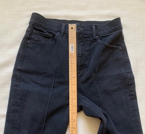 Express Black Size 6 Straight Super High Rise Womens Black Jeans - Pleated - Picture 3 of 10