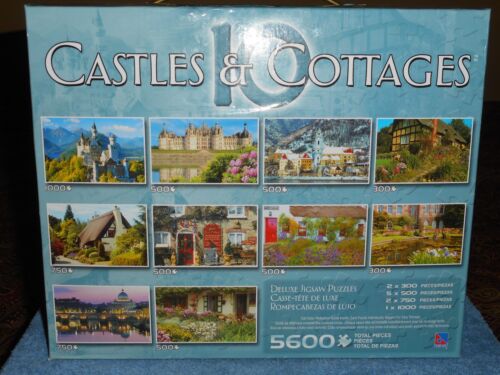 SURE LOX 10 CASTLES & COTTAGES Jigsaw Puzzles Box Set 5600 Pieces Carry Case Nos - Picture 2 of 11