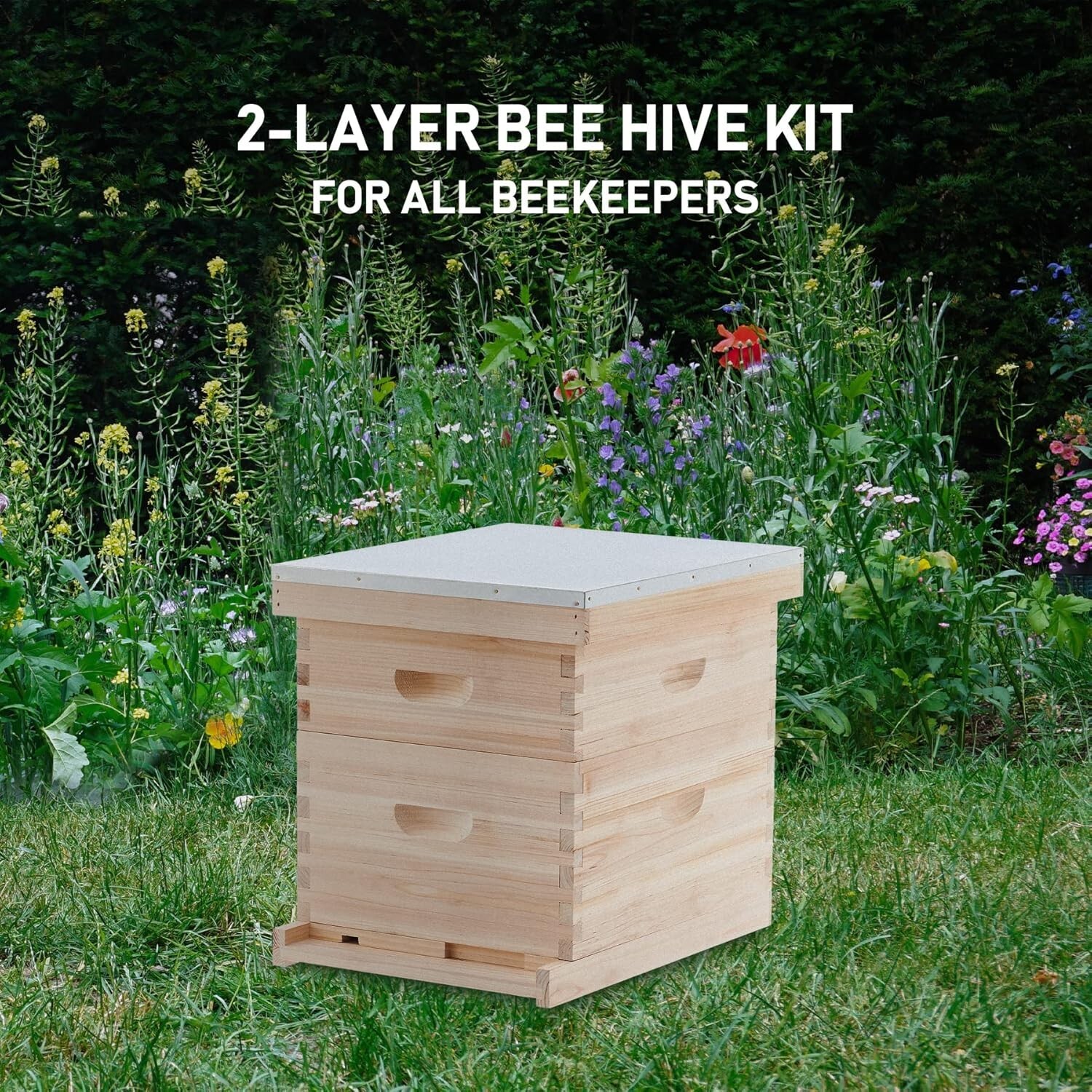 User-Friendly 10 Frame Beehive Kit - Includes Super and Brood Box for Beginners