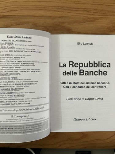 LA REPUBBLICA DELLE BANCHE DI ELIO LANNUTTI EDIZIONE ARIANNA 2008 - Picture 5 of 12