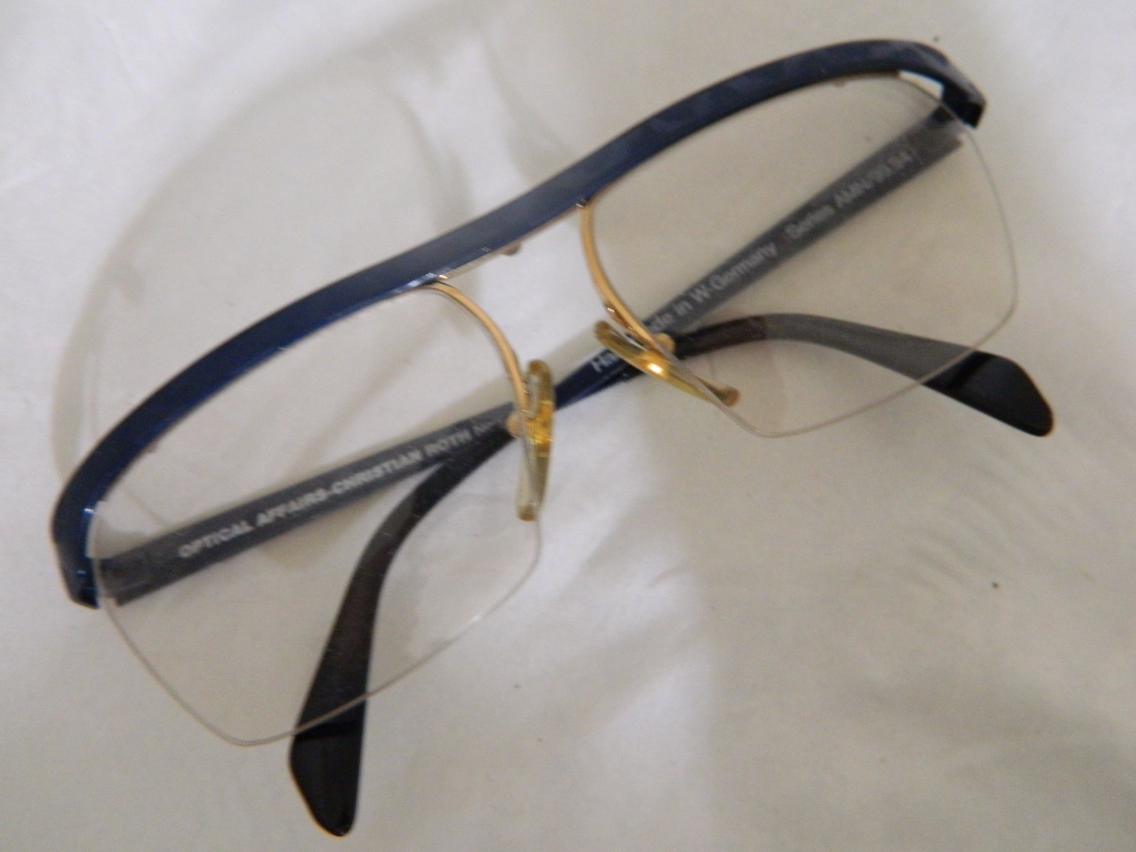 VINTAGE OPTICAL AFFAIRS EYEGLASSES AMN/99.94 Blue rimless Groove W ...