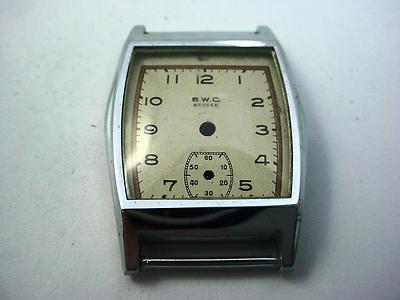 Id 23.3mm BWC Ladies Vintage Watch Case Dial Case Back Silver Tone Crystal NOS