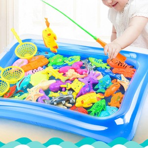 Set Piscine Gonflable Magnétique Jouet Pêche Barre Net Pour Jeux