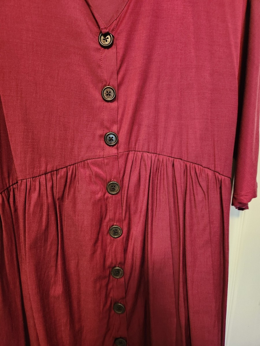 Women's Dress Tunic - Empire waist - Light Burgandy Button Down - Size XL | eBay Women's Dress Tunic - Empire waist - Light Burgandy Button Down - Size XL | eBay