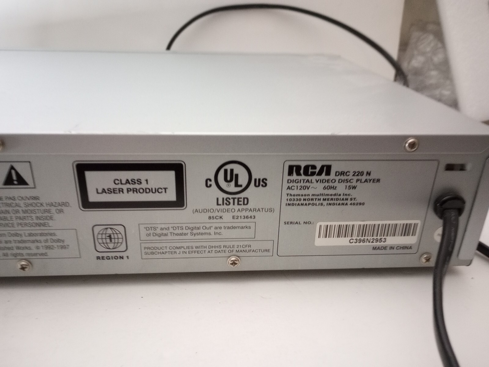 RCA DRC 220 N DIGITAL VIDEO DISC DVD PLAYER | eBay