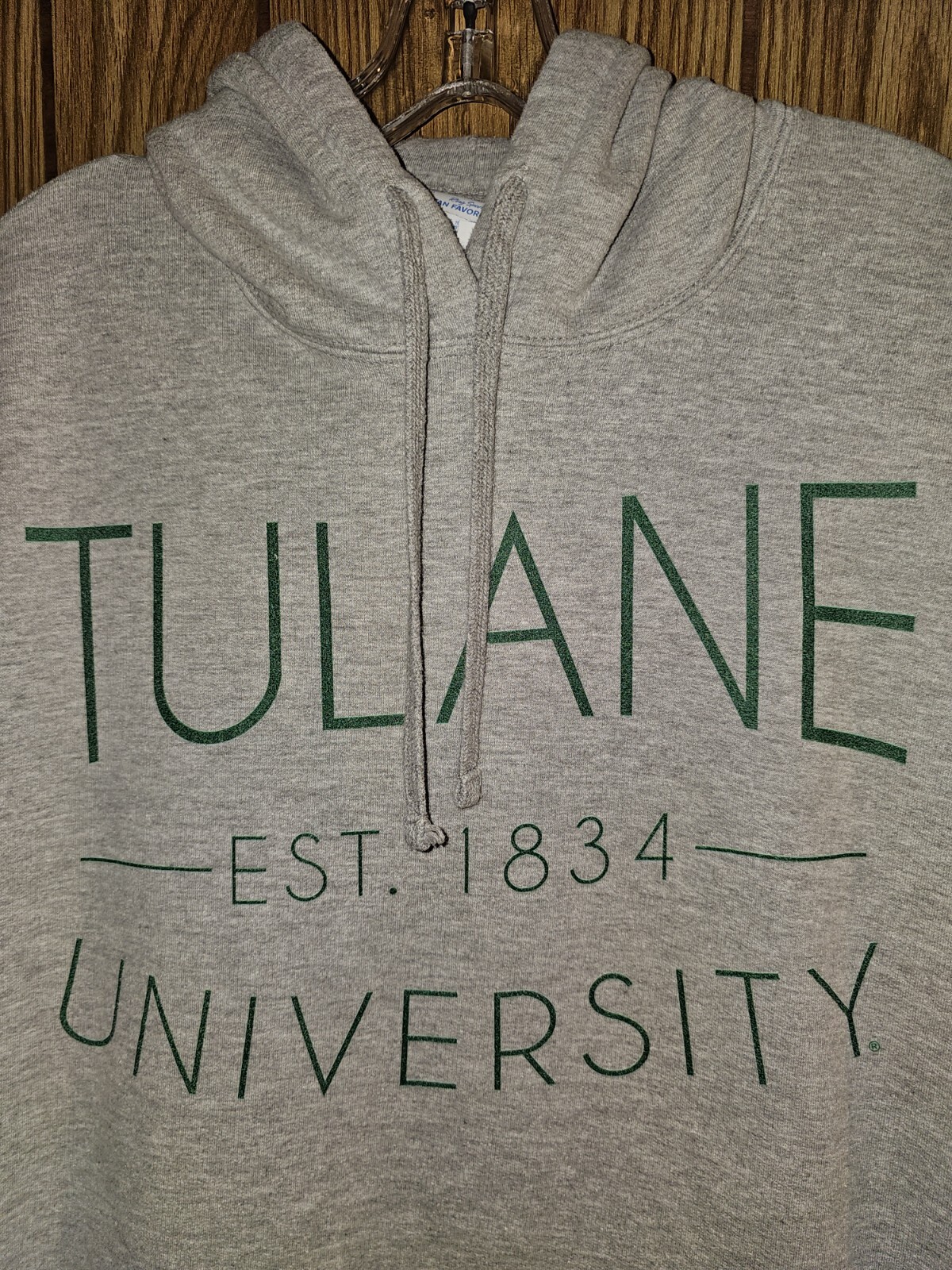 Tulane University Vintage XL Gray Logo Hoodie for Men NCAA Collection