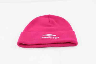 Balenciaga Pink Logo Beanie NWT balenciaga-pink-All-over-Logo-  main image 4