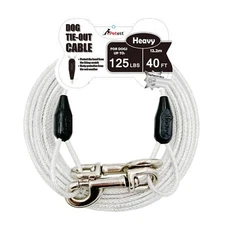 40ft Reflective Tie-Out Cable for Heavy Dogs Up to 125 Pounds